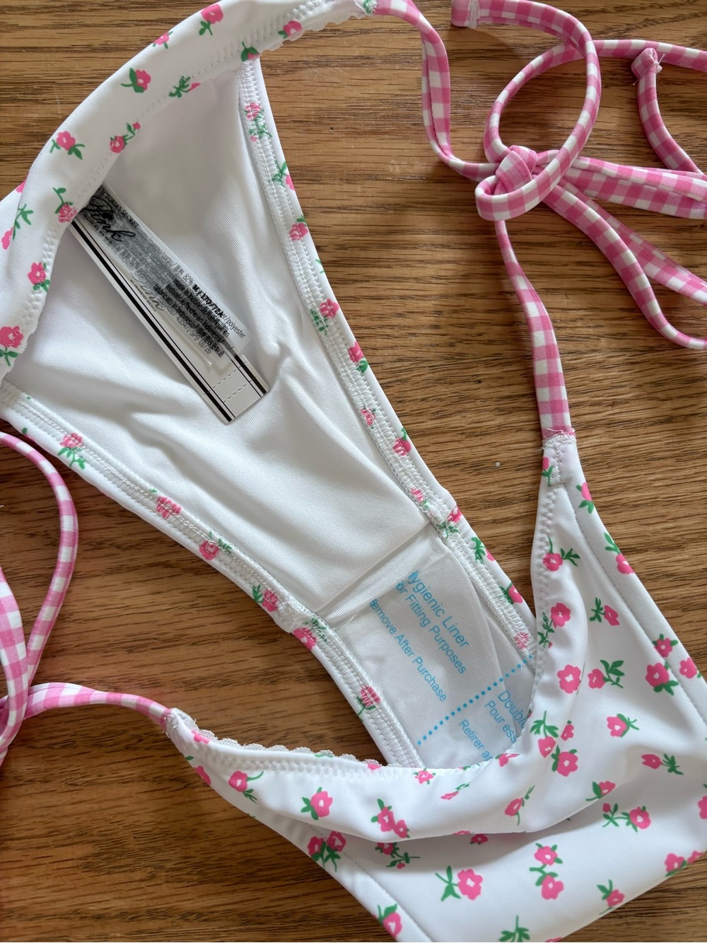 Frankie's Bikinis White Bikini with Pink Floral Print - Picture 2 of 4